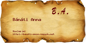Bánáti Anna névjegykártya