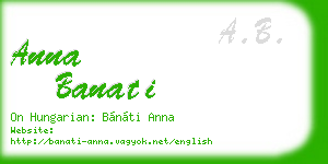 anna banati business card