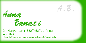 anna banati business card